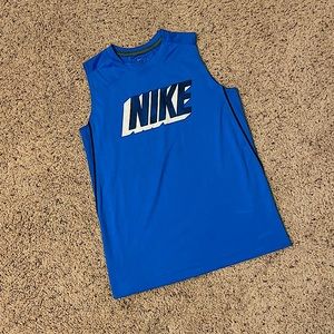 Blue Nike Kids DRI-FIT Workout Tank Top